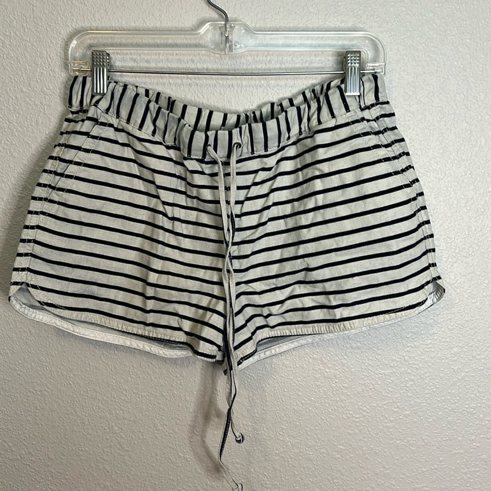 JCrew Factory Linen/Cotton Striped Drawstring Shorts Size Small